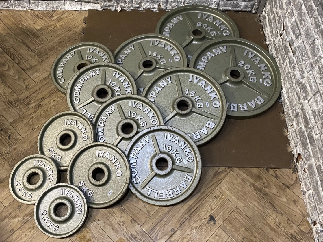 IVANKO 20KG オリンピック プレート 2枚セット　イバンコ IVANKO] OMK オリンピック ペイントプレート（20kg /2枚組み）